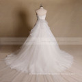Noble Sweet Heart Applique Lace Beaded Wedding Gown Long Train